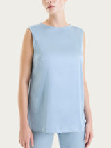 Top con spalla larga in Stretch Satin Azzurri Donna - Ragno