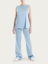 Top con spalla larga in Stretch Satin Azzurri Donna - Ragno