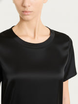 Maglietta con manica corta in Stretch Satin Neri Donna - Ragno