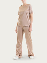 Maglietta con manica corta in Stretch Satin Marroni Donna - Ragno