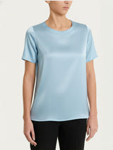 Maglietta con manica corta in Stretch Satin Azzurri Donna - Ragno