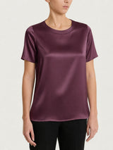 Maglietta con manica corta in Stretch Satin Viola Donna - Ragno