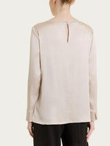 Blusa con manica lunga in Stretch Satin Bianchi Donna - Ragno
