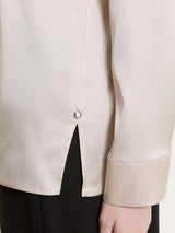 Blusa con manica lunga in Stretch Satin Bianchi Donna - Ragno