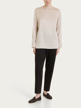 Blusa con manica lunga in Stretch Satin Bianchi Donna - Ragno
