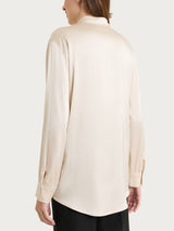 Camicia con manica lunga in Stretch Satin Bianchi Donna - Ragno