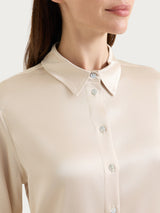Camicia con manica lunga in Stretch Satin Bianchi Donna - Ragno