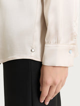 Camicia con manica lunga in Stretch Satin Bianchi Donna - Ragno