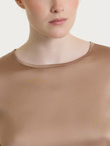 Blusa con manica 3/4 in Stretch Satin Marroni Donna - Ragno