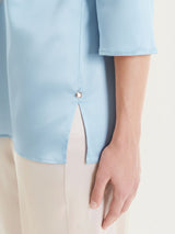 Blusa con manica 3/4 in Stretch Satin Azzurri Donna - Ragno