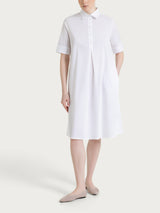 Abito con collo a camicia in Poplin di Cotone Bianchi Donna - Ragno