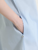 Abito con collo a camicia in Poplin di Cotone Azzurri Donna - Ragno
