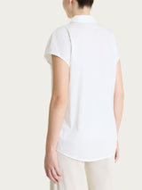 Camisa de manga kimono de popelina de algodón Blanco para mujer - Ragno