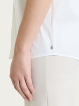 Camisa de manga kimono de popelina de algodón Blanco para mujer - Ragno