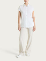 Camisa de manga kimono de popelina de algodón Blanco para mujer - Ragno