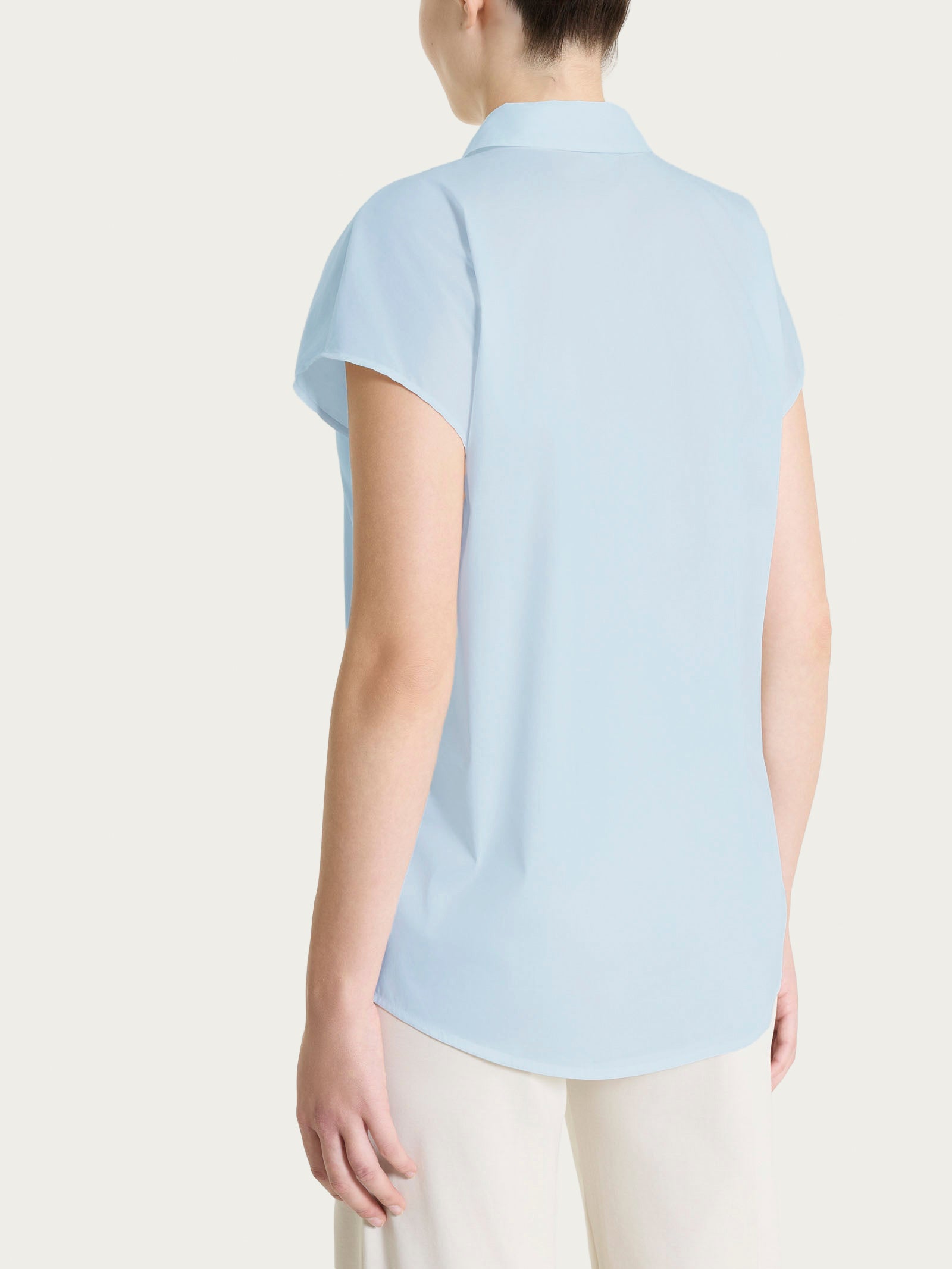 Camisa de popelina de algodón con manga kimono Azules Mujer - Ragno