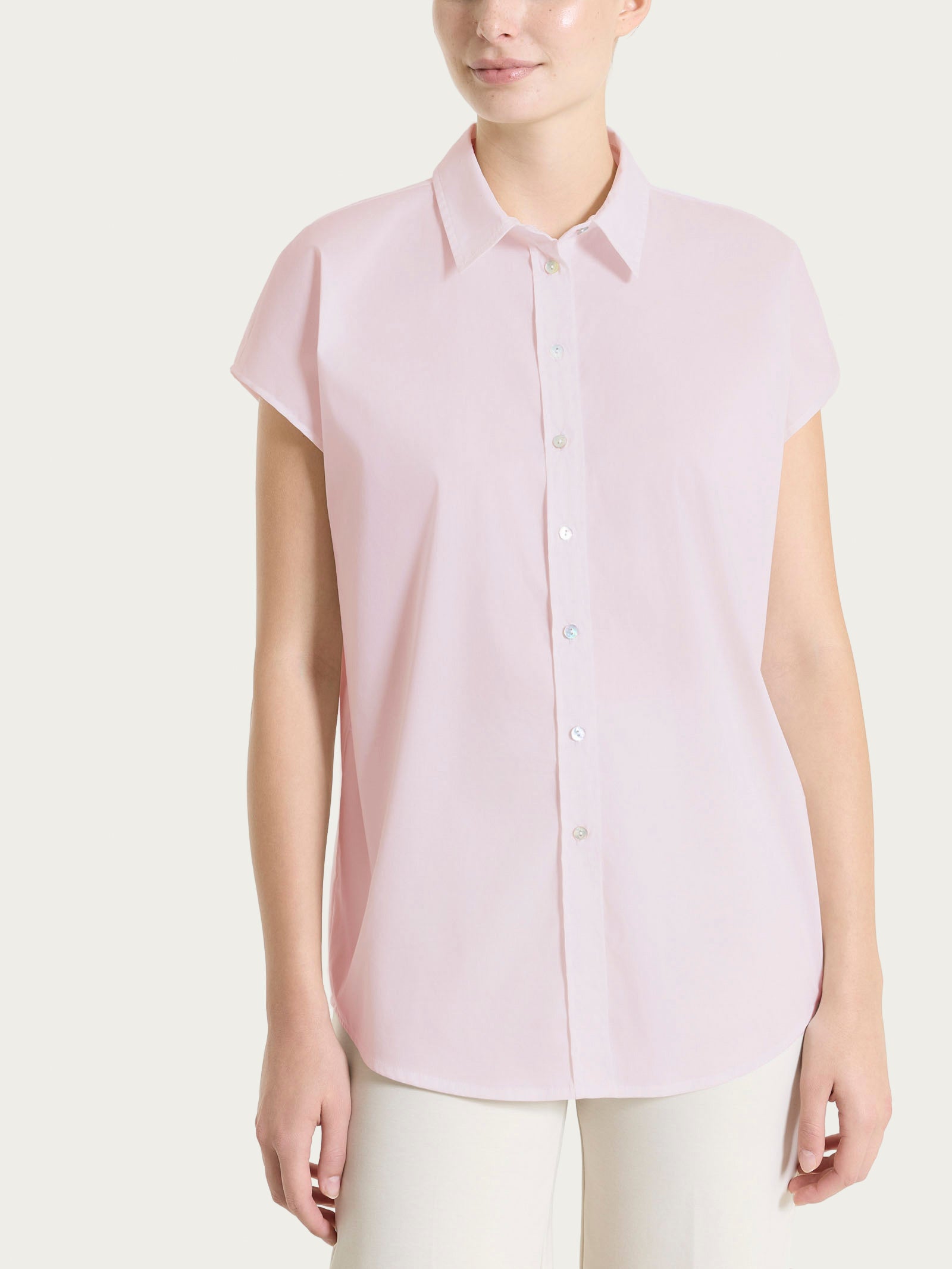 Camicia con manica kimono in Poplin di cotone Rosa Donna - Ragno