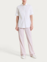 Camicia con collo a serafino in Poplin di cotone Bianchi Donna - Ragno