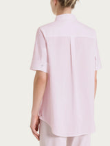 Camicia con collo a serafino in Poplin di cotone Rosa Donna - Ragno