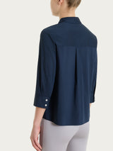 Camicia con manica 3/4 in Poplin di cotone Blu Donna - Ragno