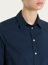 Camicia con manica 3/4 in Poplin di cotone Blu Donna - Ragno