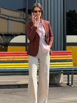 Camicia con manica 3/4 in Poplin di cotone Rosa Donna - Ragno
