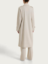 Long Trench in Compact Light Bianco Women's - Ragno