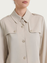 Long Trench in Compact Light Bianco Women's - Ragno