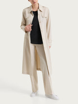 Long Trench in Compact Light Bianco Women's - Ragno