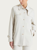 Trench corto in Compact Light Bianchi Donna - Ragno