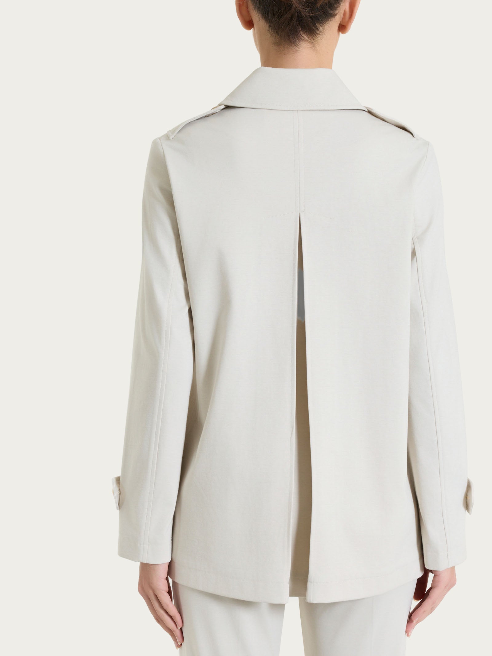 Trench corto in Compact Light Bianchi Donna - Ragno