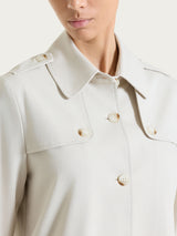 Trench corto in Compact Light Bianchi Donna - Ragno