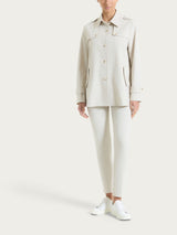 Trench corto in Compact Light Bianchi Donna - Ragno