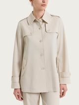 Trench corto in Compact Light Bianchi Donna - Ragno