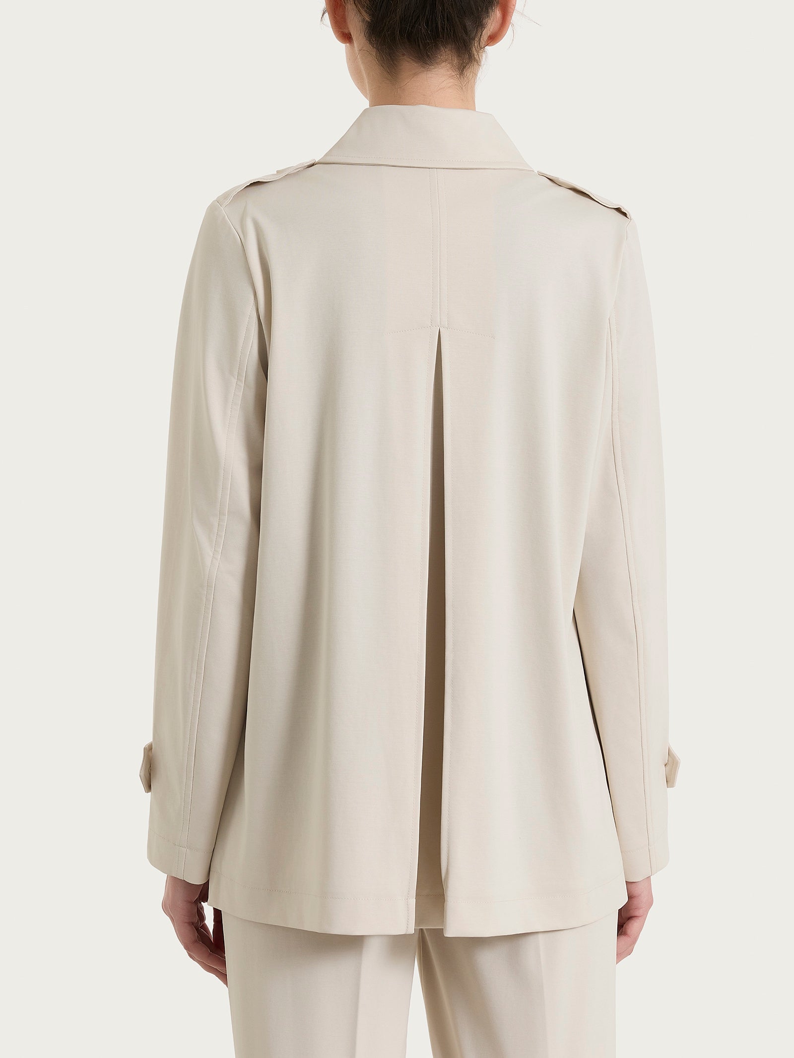 Trench corto in Compact Light Bianchi Donna - Ragno