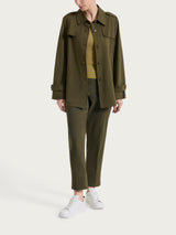 Trench corto in Compact Light Verdi Donna - Ragno