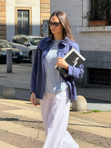 Trench corto in Compact Light Blu Donna - Ragno