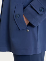Trench corto in Compact Light Blu Donna - Ragno
