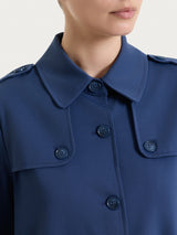 Trench corto in Compact Light Blu Donna - Ragno