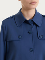 Trench corto in Compact Light Blu Donna - Ragno