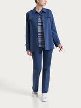 Trench corto in Compact Light Blu Donna - Ragno