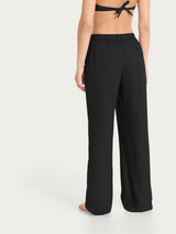 Pantalone ampio con tasche in Mussola Slub Neri Donna - Ragno