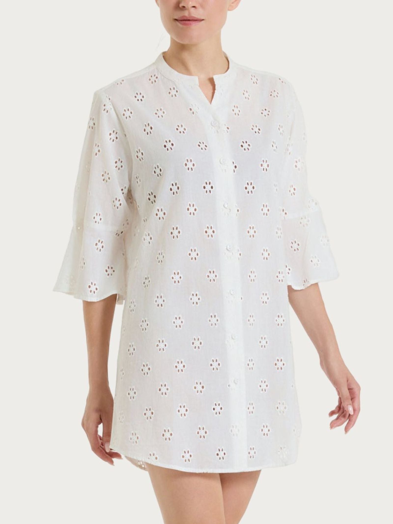 Chemisier tinta unita in Sangallo Bianchi Donna - Ragno