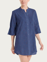 Chemisier con manica ampia in Sangallo Blu Donna - Ragno