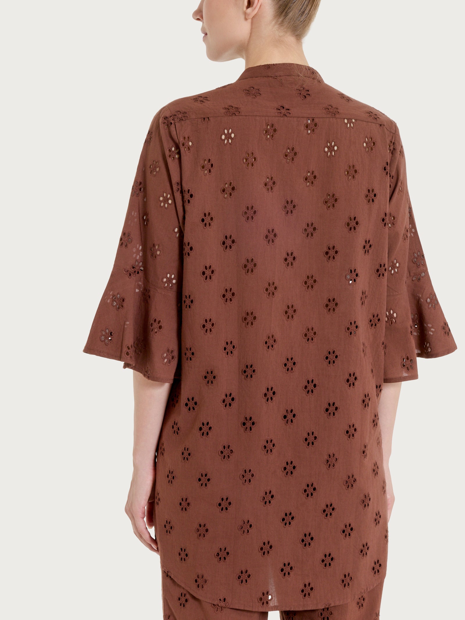 Chemisier tinta unita in Sangallo Marroni Donna - Ragno