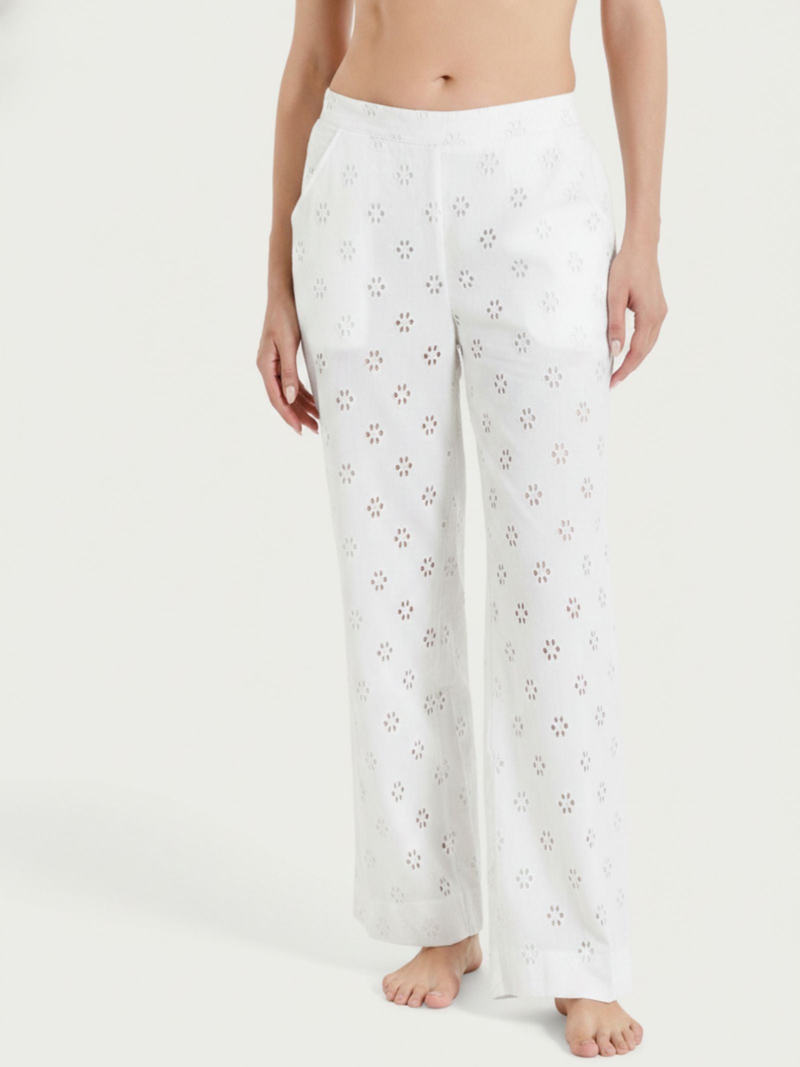 Pantalone ampio tinta unita in Sangallo Bianchi Donna - Ragno