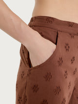 Pantalone ampio tinta unita in Sangallo Marroni Donna - Ragno
