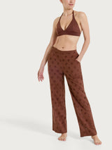 Pantalone ampio tinta unita in Sangallo Marroni Donna - Ragno