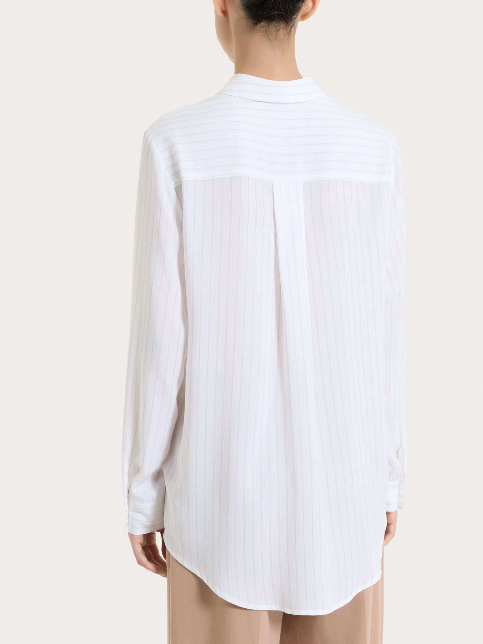 Camicia a righe in EcoSeta Bianchi Donna - Ragno