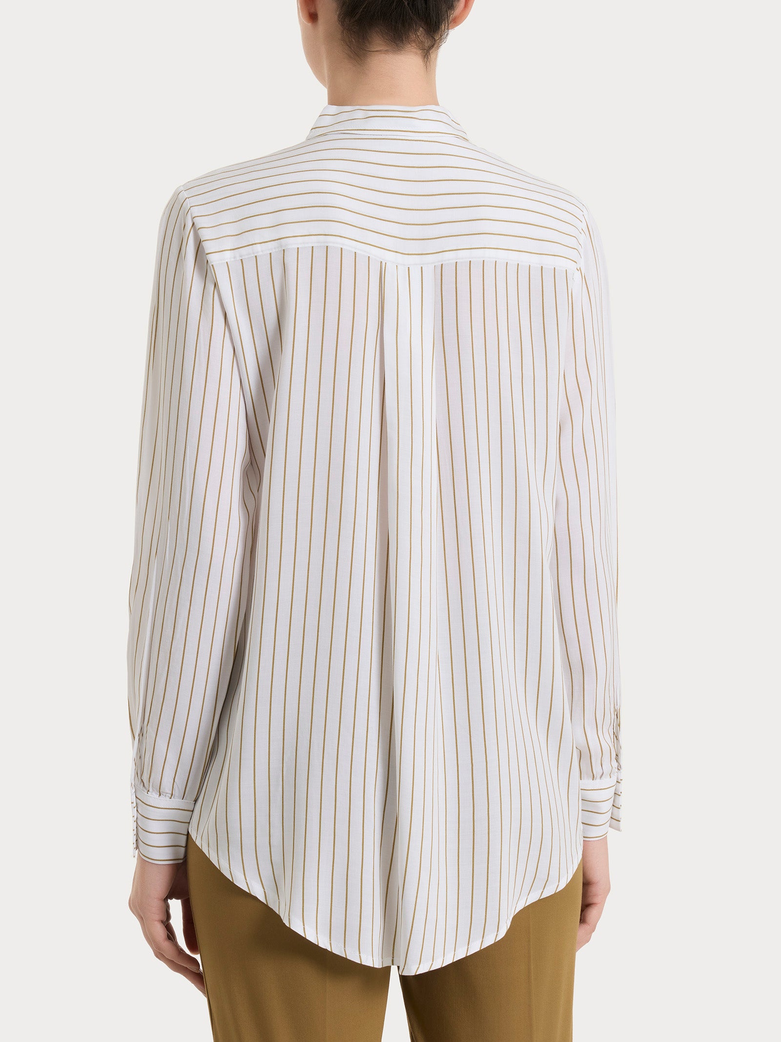 Camicia a righe in EcoSeta Bianchi Donna - Ragno
